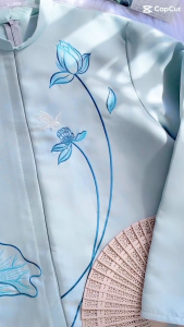 Áo dài cách tân Nam hàng thiết kế - màu Xanh chất tafta gấm tafta cao cấp - Áo Dài Thiết Kế Linh Sơn