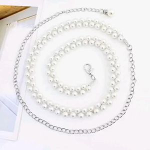 New Fashion Waist Chain Dress Belt Fashion Faux Pearl Chain Belt Womens Belt