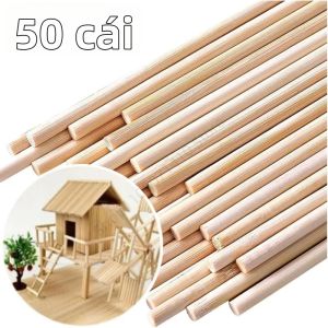 Bộ 50 Que Gỗ Tròn 3/5 Mm DIY Handmade Thủ Công Nhỏ Dụng Cụ Làm Mộc Làm Mô Hình Thủ Công Gậy Cho Các Dự Án Sáng Tạo