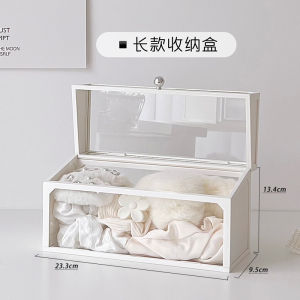 Large Capacity Hair Accessories Storage Box Transparent Glass Organizer for Childrens Hairpins Elastics Headbands Clear Box