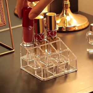 Kotak Penyimpanan Gincu 40 Grid Lipstick Holder Acrylic Makeup Storage Box Cosmetic Organizer Nail Polish Kotak Gincu Simpanan 口紅收納盒