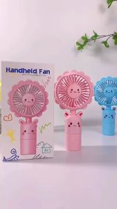 Playful Sunflower Handheld Desktop Fan Cartoon Handle USB Charging Portable Mini Vertical Fan