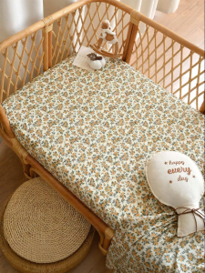 ANYOUBI | Breathable Bamboo Cotton Muslin Double Layer Fitted Sheet