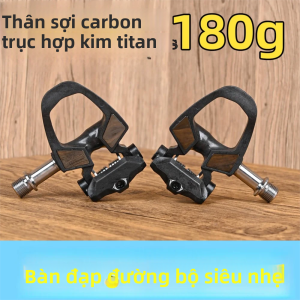 KINAN Hợp Kim Titan Vàng Bàn Đạp Xe Đạp 198G Thân Sợi Carbon Tự Khóa Đường Phụ Kiện Xe Đạp 94x69MM