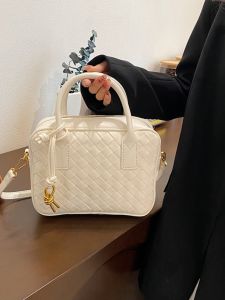 Retro Korean Style Spring Summer New Fashion Small Crossbody Bag Womens Pillow Bag Boston Handbag Trendy Soft PU Leather