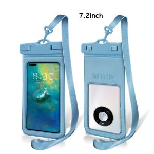 7.2Inch Mobile Phone Bag Phone Pouch Swimming Bag Travel Bag Universal Durable Underwater Dry Bag Waterproof Cellphone Case Bag PVC Clear Window Diving Phone Case Bag for Xiaomi iPhone Huawei Samsung OPPO Vivo