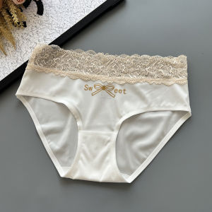 New Lace Ice Silk Womens Underwear Smooth Breathable Cute Butterfly Knot Antibacterial Gift Box Set of 2 Sweet Style mid Waist Triangle Panties