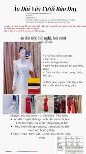 Áo dài tafta cổ V thân gọng định hình