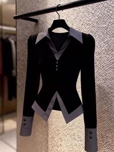 NUMEN BUTTON | Korean Style Unique Luxury Waist-Cinching Slit Shirt