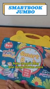 Smart Book Bersuara Indonesia English Arab ukuran Jumbo 3 Bahasa Lengkap dengan 17 Materi Belajar Bisa menggambar di papan tulis mini yang di belakang buku + Free Spidol dan Klip Buku