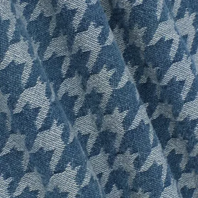 Fashionable Plaid Washed Denim Embroidered Fabric Non-Stretch Twill for Pants Bags Shoes And Jackets Clothing Accessories