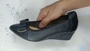 Giày Nữ Búp Bê Đế Xuồng TiTi ĐÔ Da Bò Thật Thời Trang cao 5cm GBBN2022
