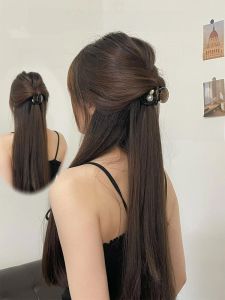 Korean Style Medium Pearl Hair Clip High Ponytail Half Updo Shark Clamp Hair Accessory Elegant Advanced Feeling for Women