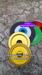 paket 4 pcs mata mesin gerinda pemotong kramik granit poles gosok bevel pinggul roda bullnose