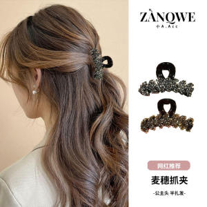 Elegant Water Diamond Wheat Spike Hair Clip Womens New 2025 Small Size Shark Tail Hair Clip Half Updo Hair Accessories