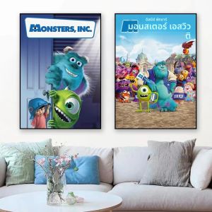โปสเตอร์ภาพยนตร์อิงค์มอนสเตอร์ภาพพิมพ์ภาพพิมพ์ศิลปะภาพยนตร์ดิสนีย์พิกซาร์ของขวัญวันเกิดสำหรับเด็กตกแต่ง dinding kamar tidur ภาพวาดศิลปะดิสนีย์
