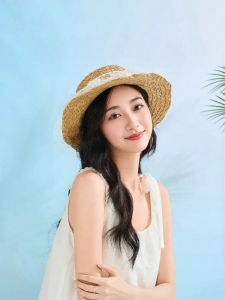 SANFU | Flat Top French Double Layer Lace Straw Hat