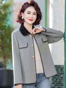 Autumn Fashion Mommy Short Double-Faced Woolen Jacket Middle-Aged Womens Spring Autumn Outfit Elegantly Designed Casual Cardigan