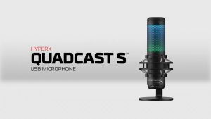 HyperX Quadcast S RGB Lighting Standalone USB Microphone - Black/White