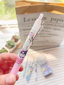 Pen Dakwat Kuromi Gel Ink Pen 0.5mm Metal Cartoon Cute Student School Stationery Office Writing Pen