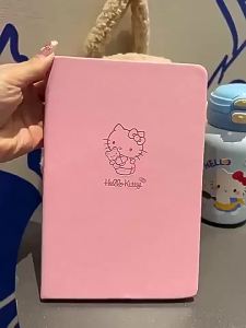 Kawaii Kitty Notebook A5 Lined 80 Sheets Soft Leather Cover Cute Korean Stationery School Supplies Planner Organizer Notepad