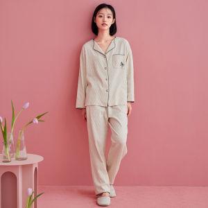 High-Quality Cotton Long Sleeve Princess Style Cardigan Loungewear