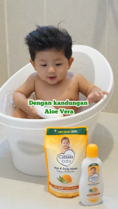Cussons Baby Hair & Body Wash Deep Moisture 200ml / 375ml / 600ml Pump Refill Pouch - 3x Nutrient Blend Shampoo Sabun Mandi Bayi 2in1 Perawatan Kulit Kering dan Rambut Ekstra Lembap