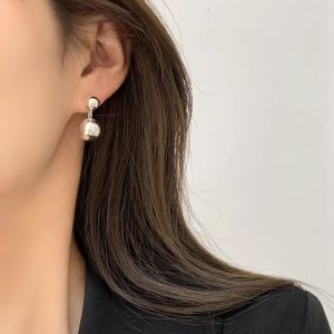 Fashionable S925 Silver Needle Metal Ball Earrings Versatile Simple Design Ideal for Commuting And Everyday Wear Elegant Luxury