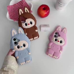💯【Phone Case】+FREE Shipping 💯 Cute 3D Cute Cartoon Elf Labubu Silicone Phone Case Cover For iPhone 12 13 14 15 16 Pro Max Shockproof Cases Soft Silicone Cover