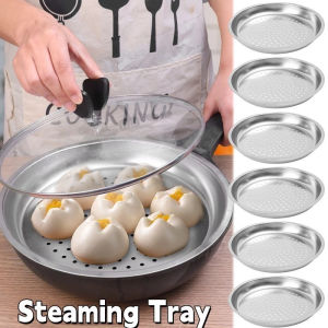 Efficient Durable Stainless Steel Rust Proof Kitchen Frying Pan Steam Plate Convenient Practical Steamed Bun Dumpling Steaming Tray