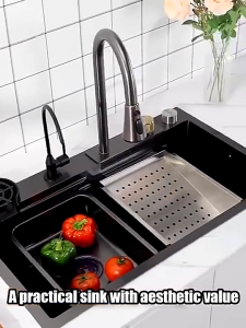 【Buy One Get Four Free】SUS304 Stainless Steel Kitchen Sink & Waterfall Faucet Set