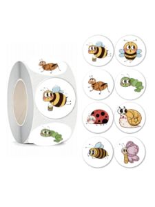 500 Miếng Dán Hình Thỏa Mãn 25 Cm Hình Tròn Không Dính Nhãn Nhãn Dán Hình Thỏ Dế Mèn Bướm Nhỏ Đồ Trang Trí Học Tập