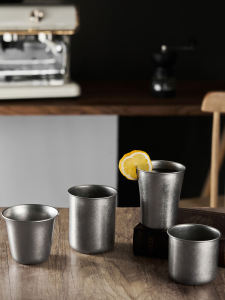 Retro Distressed Cup Outdoor Drinking Glass 304 Stainless Steel Cup Fancy Coffee Cup Single Layer Cool Drinks Cup Large Capacity