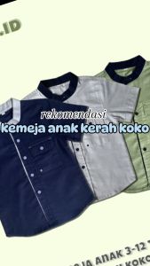 Kemeja Katun Anak Laki-Laki Usia 4-12 Tahun Kerah Koko