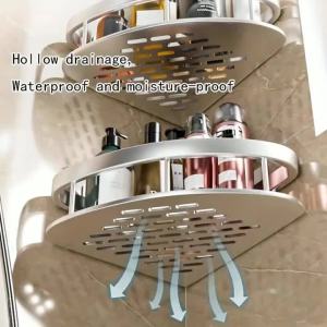 2pcs Adhensive Bathroom Shampoo Holder Shower Caddy Shelves Storage No Drill Shelf Corner Towel Holder Shelves for Bathroom