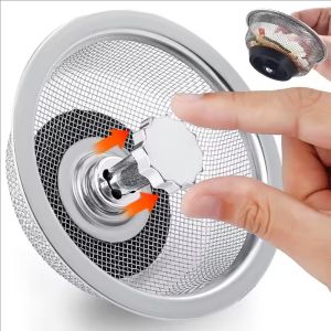 Stainless Steel Anti-Clogging Sink Filter / Universal Garbage Drain Pipe Floor Drain Net Cover / Bathroom Basin Hair Catcher Stopper / Sink Sewer Mesh Strainers