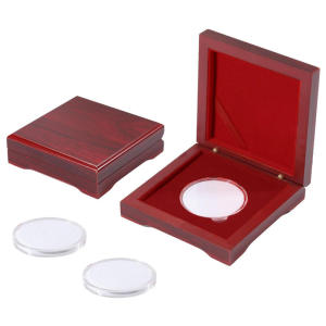 Wooden Coin Storage Box Display Case Commemorative Coin Protection Box Coin Holder For Commemorative Coins Silver Coins Medals