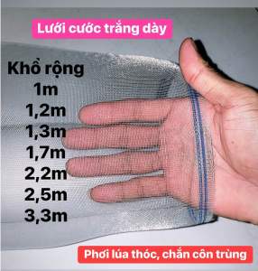 Lưới cước trắng lưới cước phơi lúa lưới làm túi Mít lưới chắn côn trùng...(Giá 1m tới)