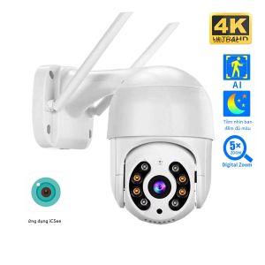 Camera PTZ Không Dây 8MP 4K HD 1080P Giám Sát Camera Quan Sát IP Ngoài Trời Với Tầm Nhìn Ban Đêm Màu Sắc AI Tự Động Theo Dõi Camera Wifi iCsee