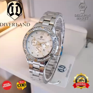 Jam Tangan Wanita DM67743 Diverland Silver Elegan Mewah — Desain Kristal Stylish Banyak Pilihan Warna