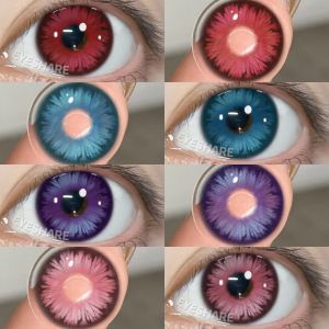 EYESHARE 1Pair Cosplay Colored Contact Lenses Halloween Red Lenses Purple Eyes Contact Anime Blue Eyes Lenses Pink Beauty Makeup