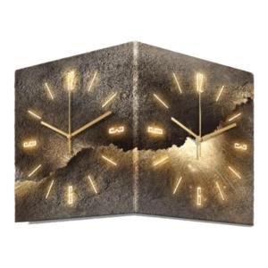 Accessible Luxury Fancy Double-Sided Corner Wall Clock Modern Abstract Clock Wall Hanging Creative Living Room Corner Clock Wall Lamp Painting