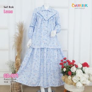Terbaru Setelan Rok Luna Sera Syari Remaja Cutetrik Poly cotton