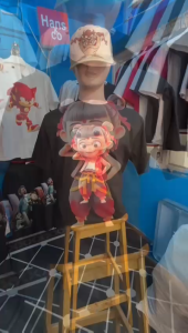 Kaos Pria Model Terkini Trending Motif 3D Bahan katun 24s Naca Nezha Bediri H0656