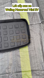 Lót cốp sau xe Wuling Macaron/ Mini EV - Nhựa dẻo TPO Không mùi Chuẩn khít form xe Chống thấm nước Dễ vệ sinh