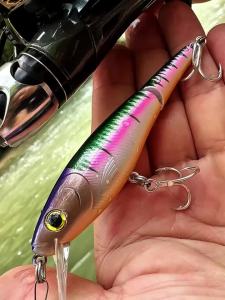 Proberos 1 PC 105mm 13g Minnow Mồi Câu Cá 2 Đoạn Khớp Nối Nổi Wobblers Cho Pike Mồi Nhân Tạo Crankbait Đại Dương Sông Hồ