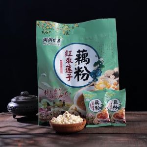 Rose lotus root powder fruit nut soup handmade lotus seed soup West Lake lotus root powder
