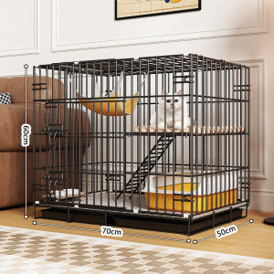 Large Integrated Cat House Villa Toilet One Piece Cat Cage Free Space Indoor Home Use Foldable Cat Shelter Pet Supplies