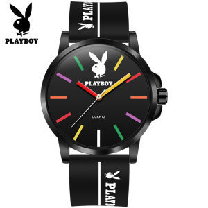 PLAYBOY watch for men original brand waterproof 2023 new silicone strap breathable simple fashion colorful dial sport watch