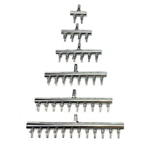 Stainless Steel Fish Tank Air Flow Splitter Aquarium Air Pump Control Valve Divider 8mm IN 4mm OUT 2/4/6/8/10/12 Way
